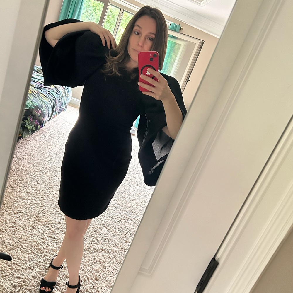 Marchesa black silk mini dress